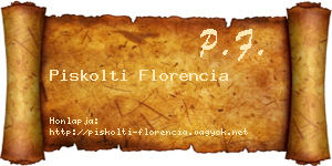 Piskolti Florencia névjegykártya